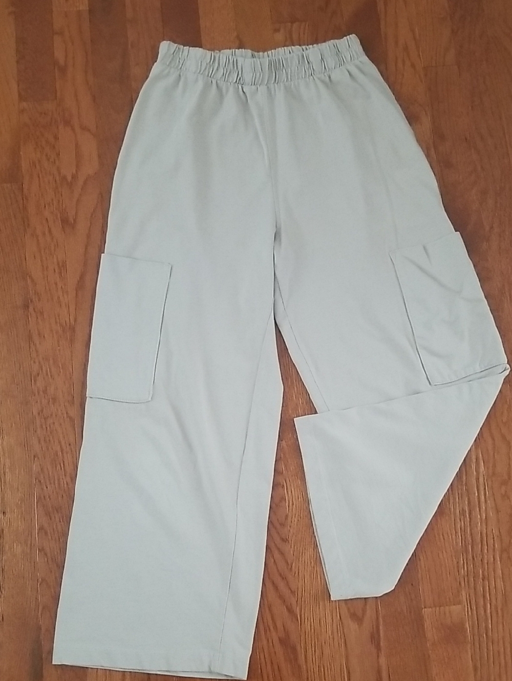 Zara Light Taupe High-Waisted Cropped Cotton Pants